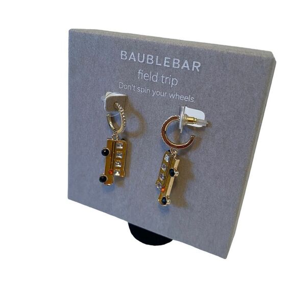 BaubleBar Field Trip Jeweled School Bus Dangle Earrings. - Picture 4 of 6